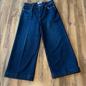 PAIGE Dark Blue Flare & Wide Leg Jeans